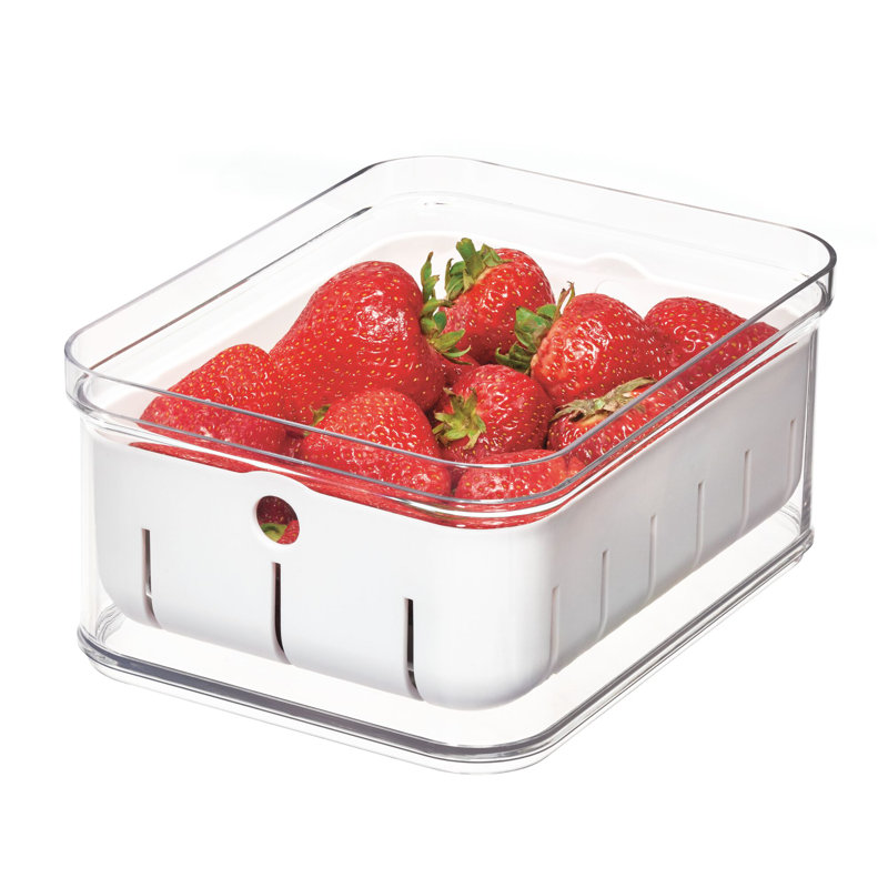 iDesign Crisp Stackable Refrigerator and Pantry Berry Food Storage